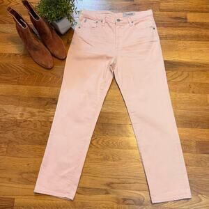 AG Adriano Goldschmied the Isabelle Womens 30 Pink High Rise Straight Crop Jeans